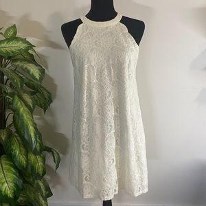 White Lace Halter Dress